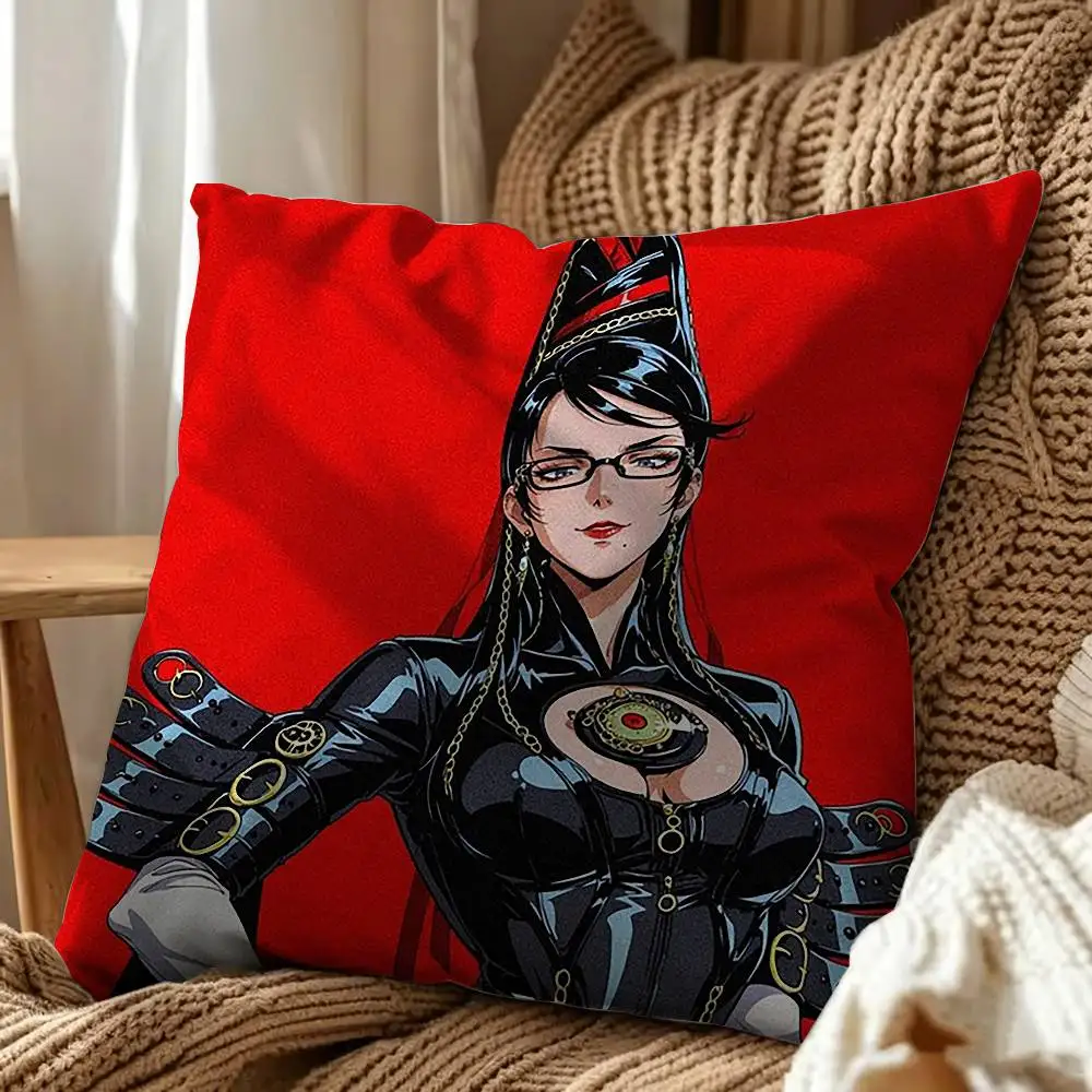 Game B-Bayonetta  Double-Sided Printed Cushion Cover Bedroom Bedside Sofa Pillow Case