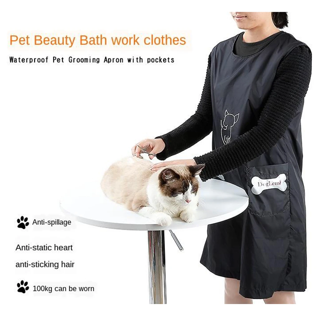 Sleeveless Pet Grooming Apron Workwear Smock for Dog Beauticians