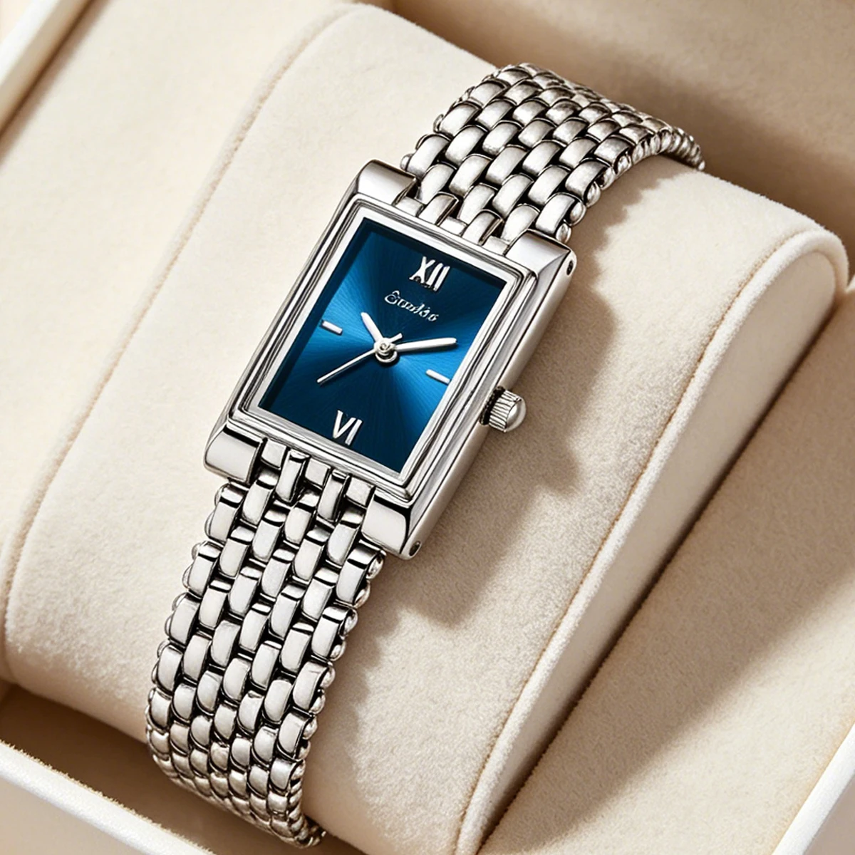 SUNKTA Luxury Women Watches Fashion Rectangle Woman Quartz Watch Stainless Steel Band Wristwatches Reloj Mujer