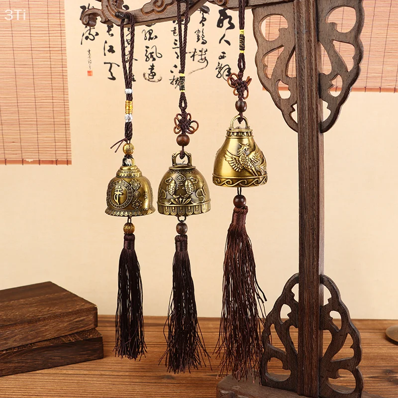 風水仏教銅鐘宗教風鈴仏魚座フェニックスホームハンギング装飾祝福幸運ハンギングベル