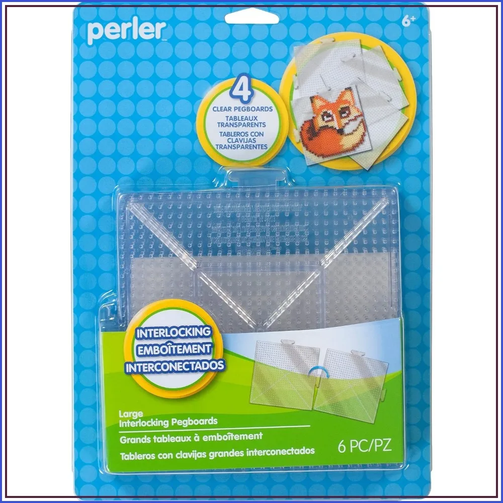

4 Large Square Pegboards for Fuse Beads, Interlocking, 29x29, Reusable, Kids Crafts