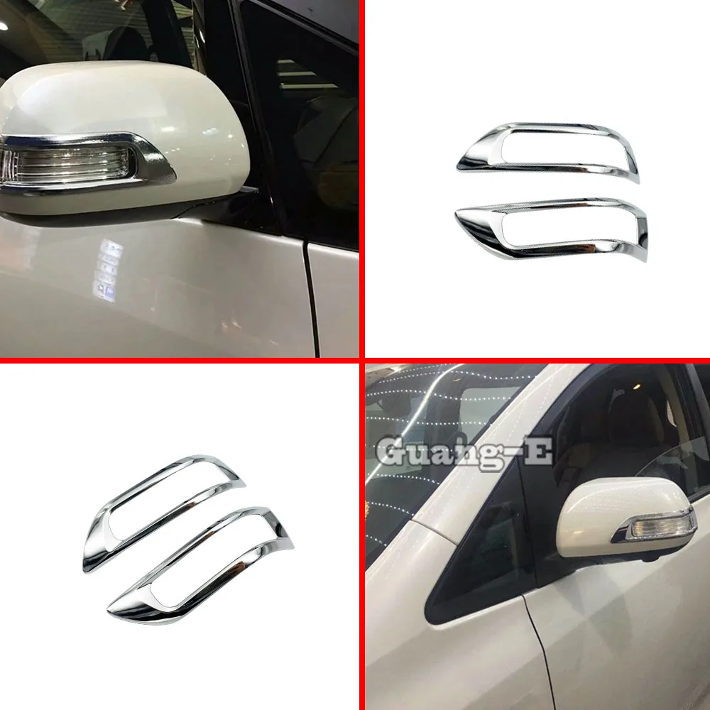 

ABS Chrome Rear View Rearview Side Eyebrow Mirror Sticker Trim Frame Lamp 2PCs For Toyota Sienna 2015 2016 2017 2018 2019 2020
