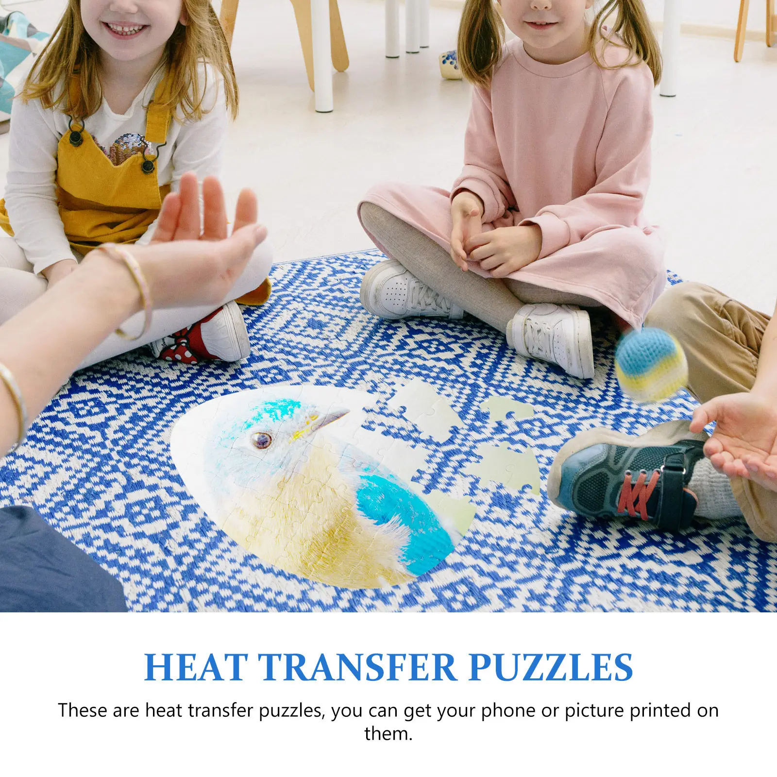 5 stuks blanco warmteoverdracht eivorm puzzel sublimatie DIY transferpapier puzzel cognitief spel cadeau feestdecoratie