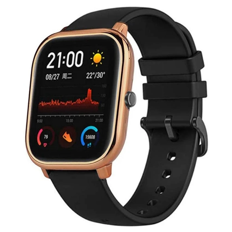 Compatible for Xiaomi Huami Amazfit GTS Case Smart Watch Protector Case Watch Protector Cover -Pink Gold