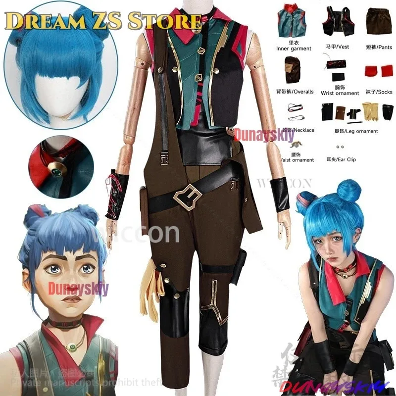 

XT8Young Arcane Jinx Powder Cosplay Clothing Uniform Anime Game LoL TV 2 Costume For Woman Girls Halloween Christmas CustomXT6@!