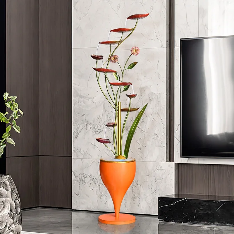 Flowing Water Ornament Modern Feng Shui Wheel Circulating Water Light Luxury Living Room Floor Decoration Fountain