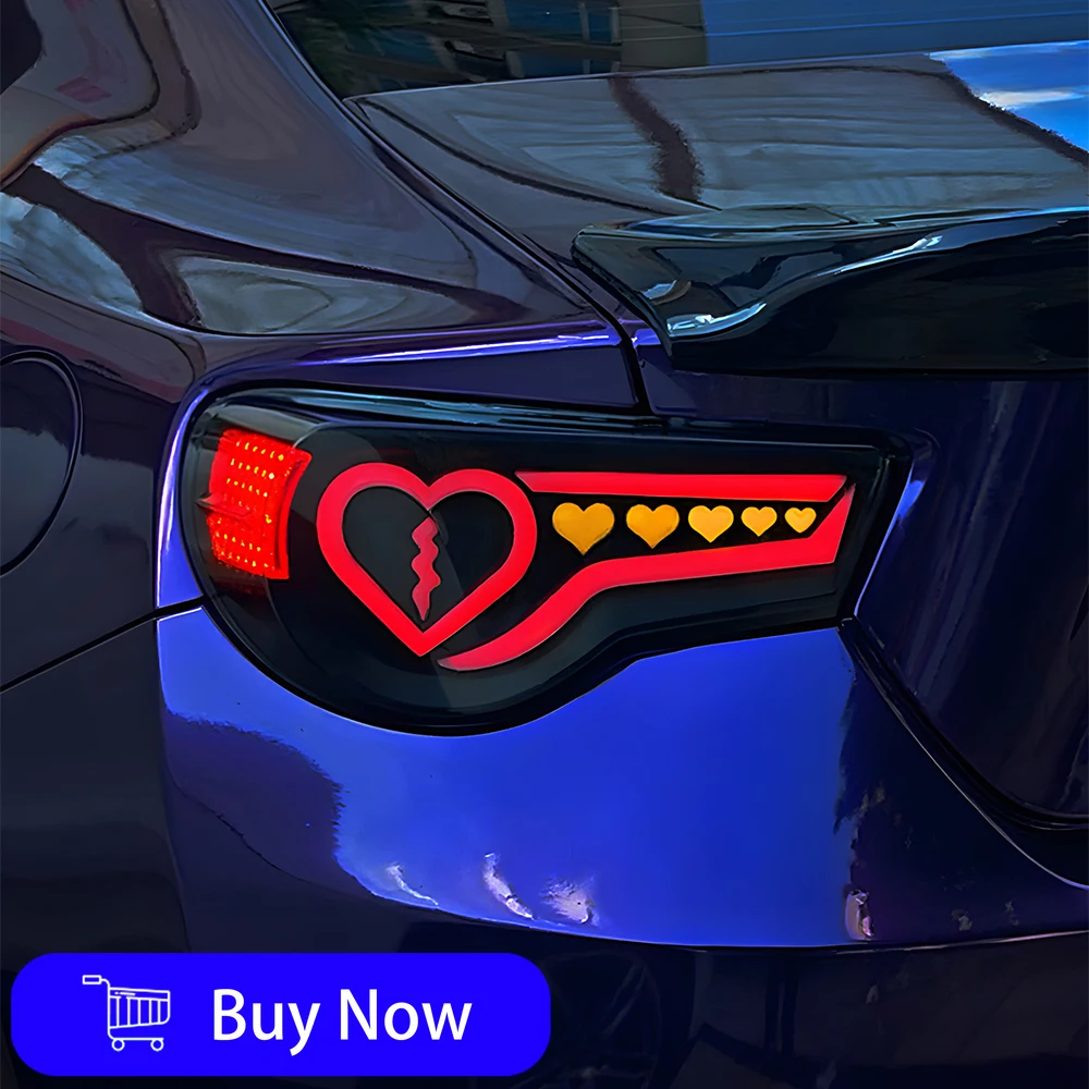 Para toyota 86/subaru brz 2012-2021 efeito de partida em forma de coração conjunto de luz traseira do carro acessórios e ferramentas de atualização
