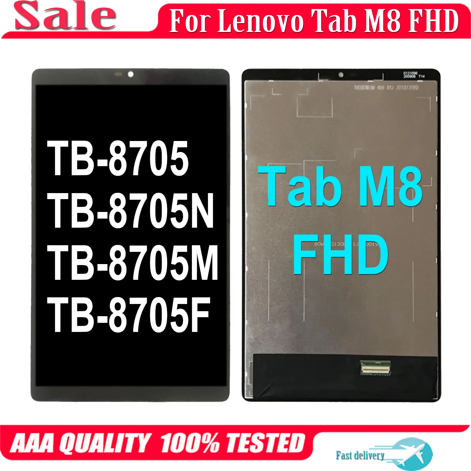 

8.0'' For Lenovo Tab M8 FHD LCD TB-8705 TB-8705N TB-8705M TB-8705F Display Touch Screen Digitizer Assembly