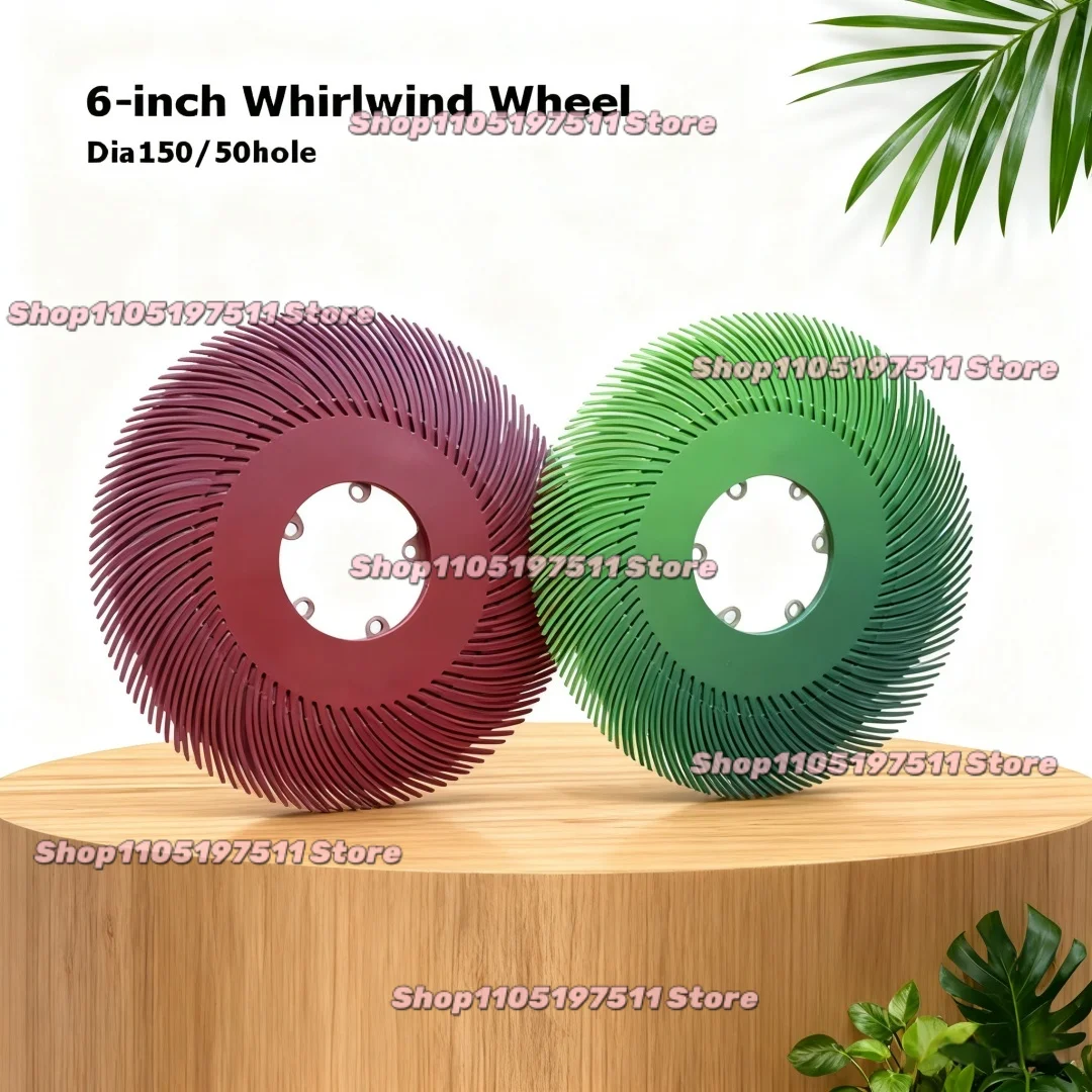 6-inch Whirlwind Grinding Wheel Sand Wire Wheel for Magnesium/Titanium/Aluminum Alloy Auto Parts Gap Groove Polishing