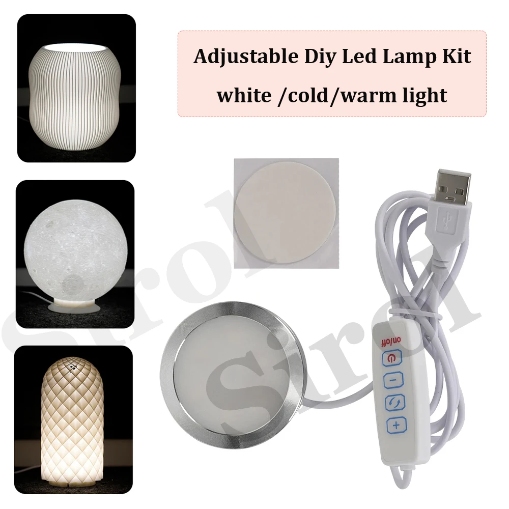 Led Lamp Kit For Bambu Lab Adjustable Light Kit Led Light Parts Hardware DIY Model white /cold/warm light Without Lamp shell 001