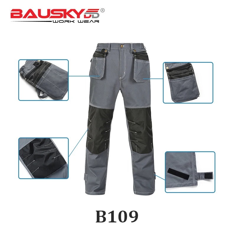 Bauskydd Work Pants In Cargo Pants Men\'s Workwear Working Pants Tool Trouser Black Work Trousers Men Workwear With EVA Knee Pads