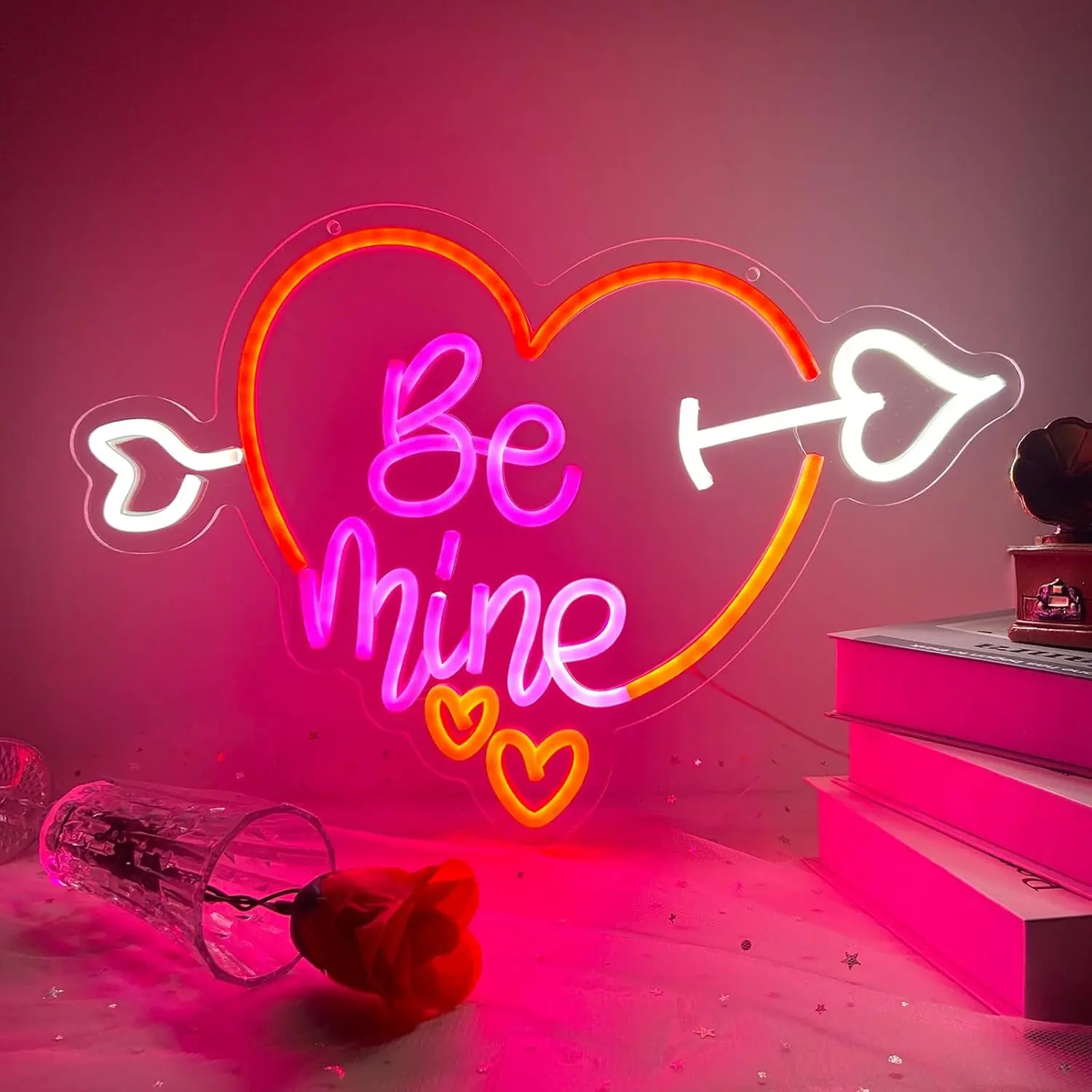 

Неоновая вывеска «Be Mine Heart» с USB-питанием, регулируемая LED-подсветка, декор для стен спальни, игровой комнаты, гостиной, подарки на день рождения