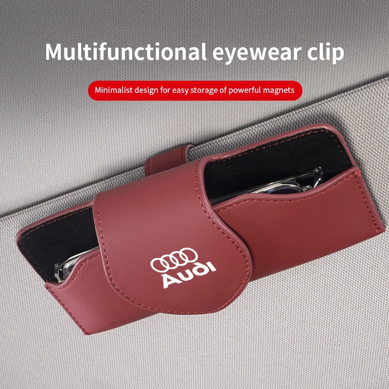 Car Accessories Glasses Case Sun Visor Holder Sunglasses Clip For Audi Quattro A3 A4 A6 A5 Q5 A1 Q7 Q3 Q2 Q8 A7 A8 TT S1 S6 SQ5