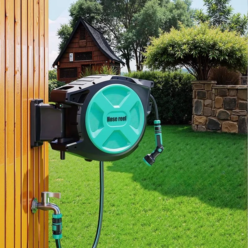 Expandable Garden Hose Reel Wall Mount Pvc Pipes Drip Irrigation Watering System Landscaping Gardening Accessories Water Lake