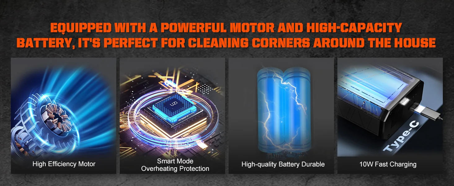 Turbo air duster showing four speed modes