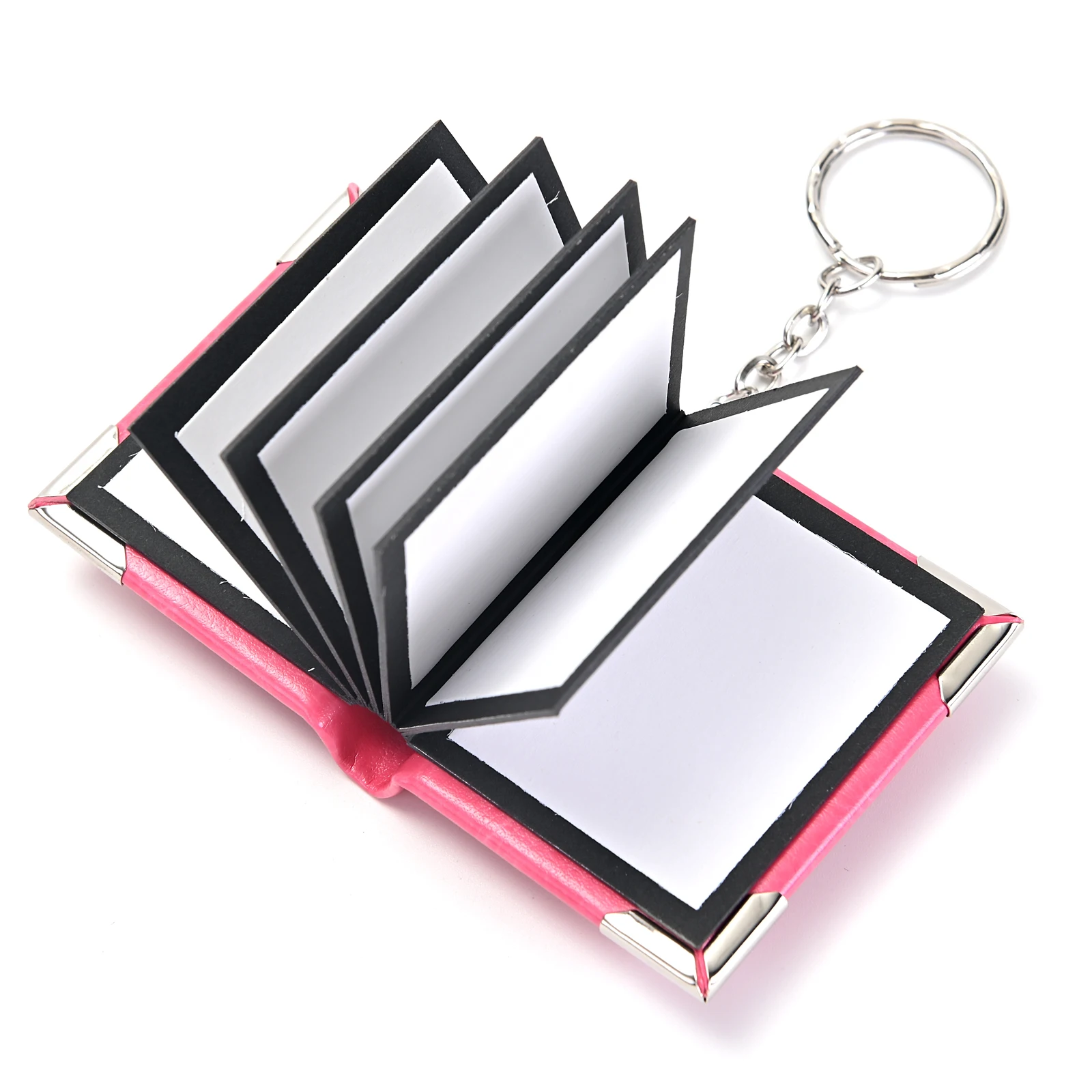 صور صغيرة ألبوم فارغ سلسلة المفاتيح الجلدية الأسرة زوجين هدية حلقة رئيسية ثلاثية الأبعاد محفظة مجوهرات قلادة الديكور #1