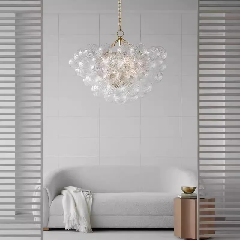

Modern Luxury Clear Glass Ball Chandeliers with LED Lights Decorative Hanging Lamps for Living Room Ceiling Home Lighting