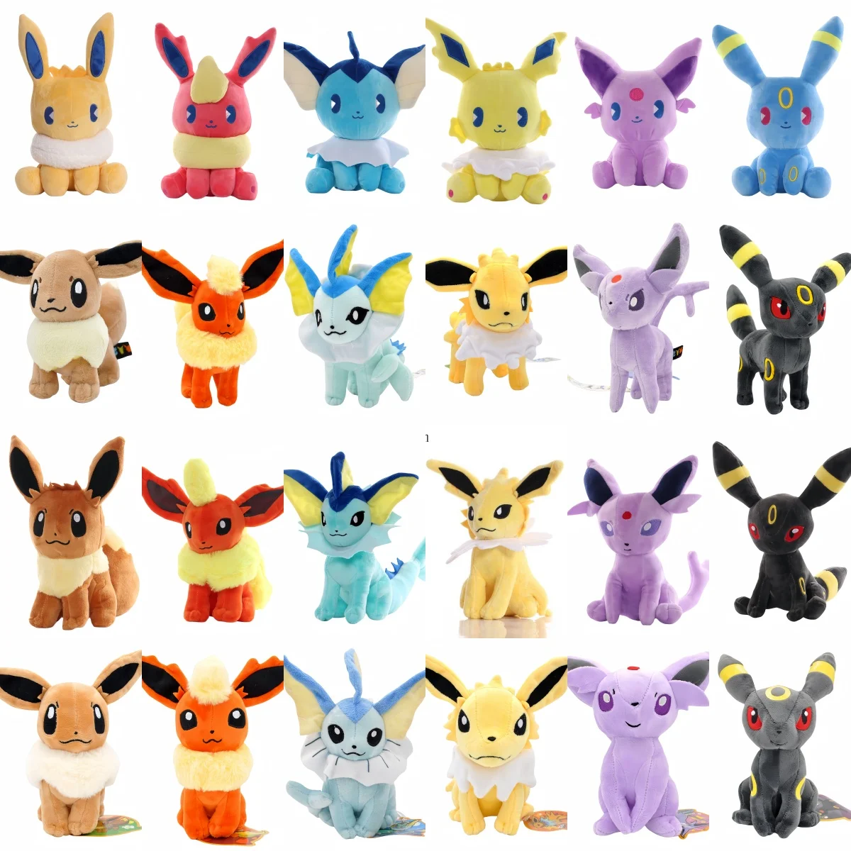 Pokemon Pikachu Eevee Family Plush Doll Sylveon Leafeon Flareon Jolteon Glaceon Vaporeon Umbreon Stuffed Toys Hobbies Kid Gift