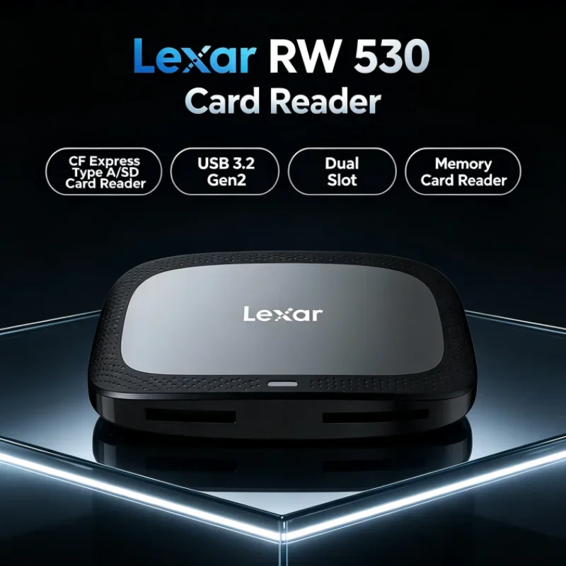 Lexar CFexpress Type A / SD Memory Card Reader Dual Slot RW530 SD Card Reader CFA Max 900MB/s USB 3.2 Gen2
