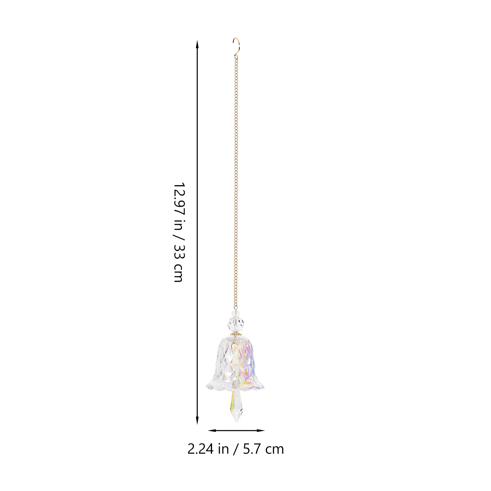 

2Pcs Crystal Hanging Decoration Rainbow Prism Sun Catcher Bell Shaped Wind Chime for Window Yard Garden Decor Crystal