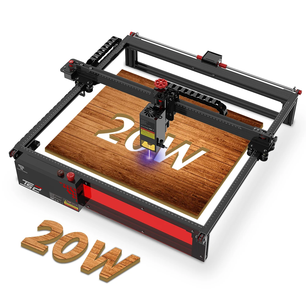 

Twotrees TS2-20W Metal Laser Engraving Machine Support Offline Print 12mm Wood Acrylic CNC Tools Engraving Size 410*410mm