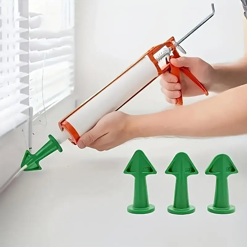 3Pcs Multi-functional Silicone Sealant Nozzle Scraper Floor Caulking Tools Silicone Sealant Nozzles Kit Home Improvement Set