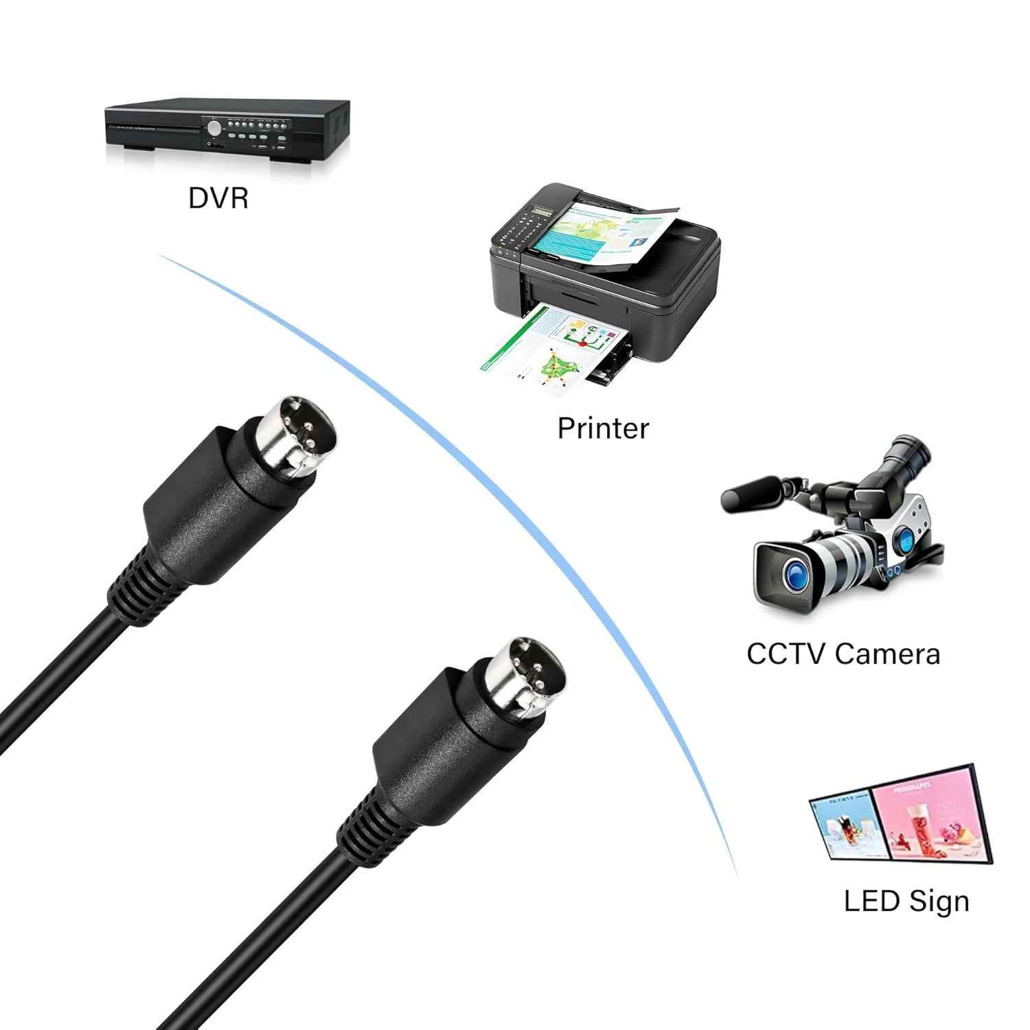 1pc MD DIN 4 Pin Cable Male to Male Power AC/DC Audio for R1700BTR1600TIII Speaker Lossless Sound Wire Connector Cord