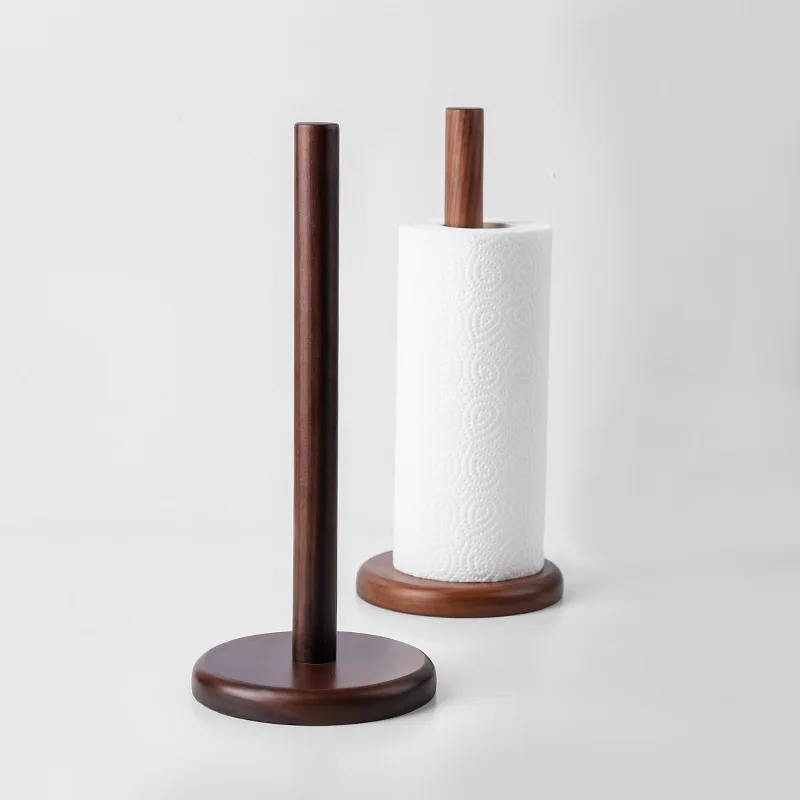 

HeMe Black walnut simple solid wood kitchen dining table tissue rack household roll paper rack kitchen tissue storage rack