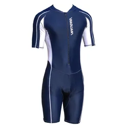 Men's One-piece Swimsuit Professional Training Large Size Long-sleeved Pants Sunscreen Diving Suit Quick-drying Snorkeling Suit