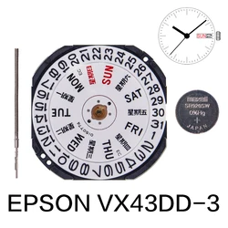 Epson vx43 Quartz Movement Watch Japan vx43E Movement Watch Without Battery for 3 Pin Watch Repair Parts Accessories