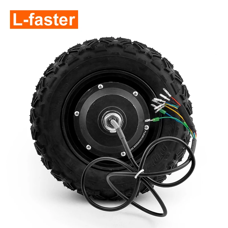 Dual Drive Brushless Gear Hub Motor Wheel Kit for Electric trolleys Flat Cart, 10 Inch Off Road Tire, 350W