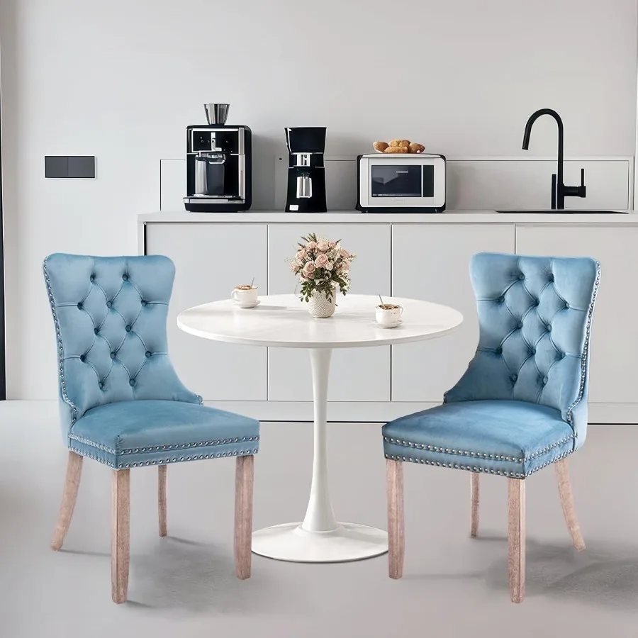 طاولة وكراسي المطبخ SoarFlash لطاولة طعام 2 24 مجموعة لـ 2 مع كراسي منجدة مخملية 3 قطع طاولة مطبخ مستديرة S #1