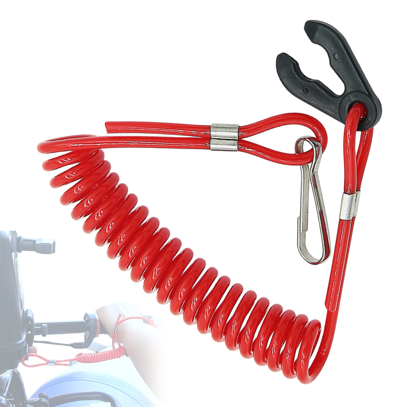 Boat Engine Kill Stop Switch Waterproof Emergency Stop Switch Killing Rope Key Universal For Motorboat And Outboard Motors