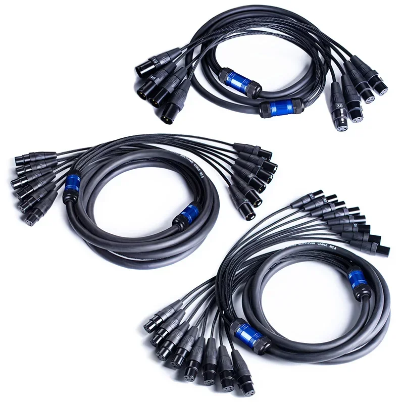 Cable de serpiente de audio XLR multicore de 8/12/16/20/24/32 canales con caja de escenario