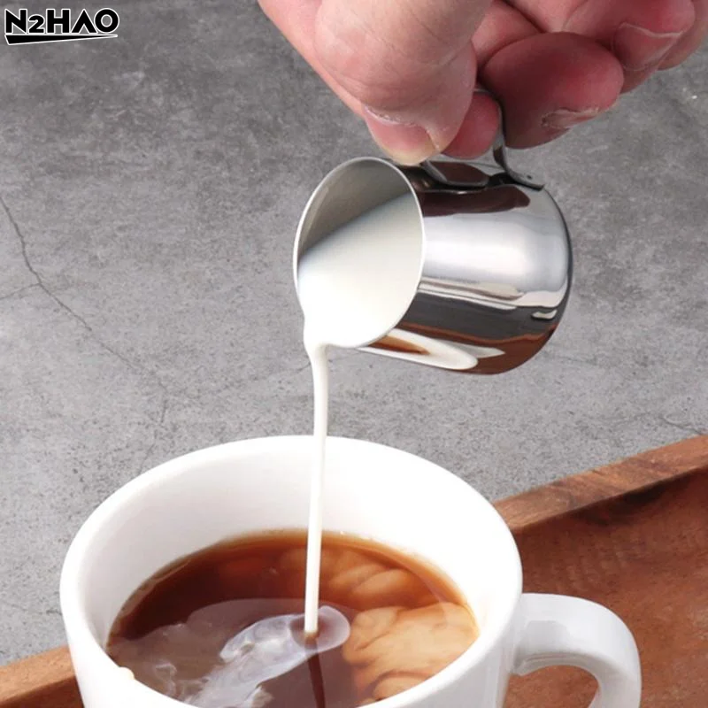 Stainless Steel Coffee Milk Frothing Pitcher Measuring Cup With Pouring Spout Espresso Creamer Latte Art Cup Coffeeware