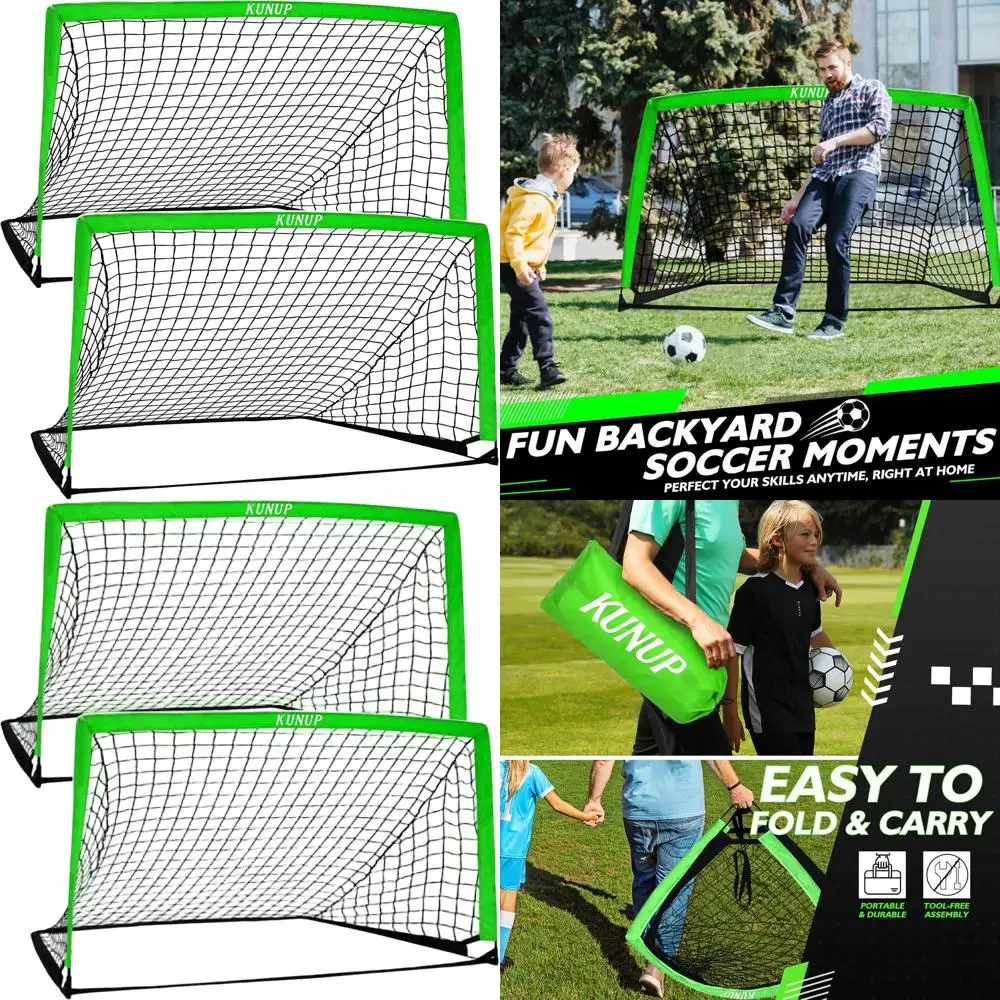 

Портативный набор футбольных ворот для детей, идеально подходит для тренировок, игр на заднем дворе и занятий спортом для молодежи, с сумкой для переноски, для использования в помещении и на улице.