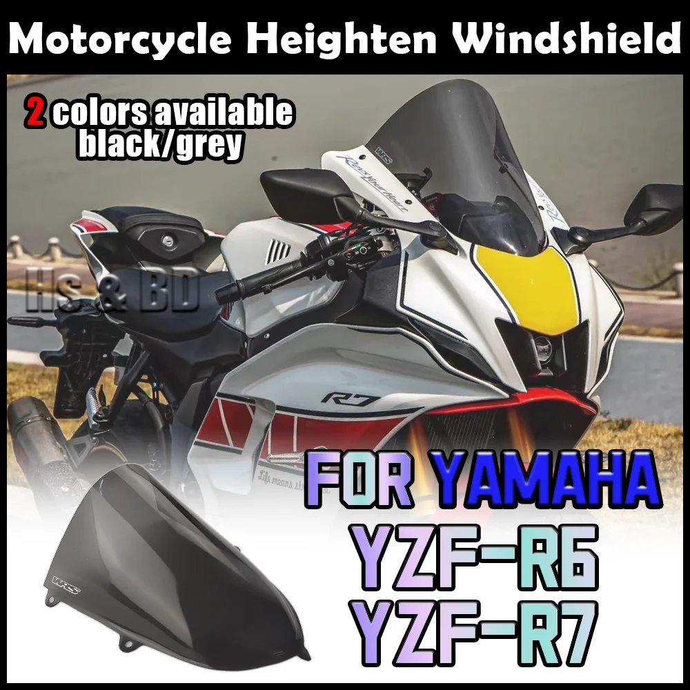 

Motorcycle Windshield For YAMAHA YZF-R7 YZF-R6 Heighten Windscreen Enlarge Wind Spoiler Cover Fairing Windshield WRS Racing