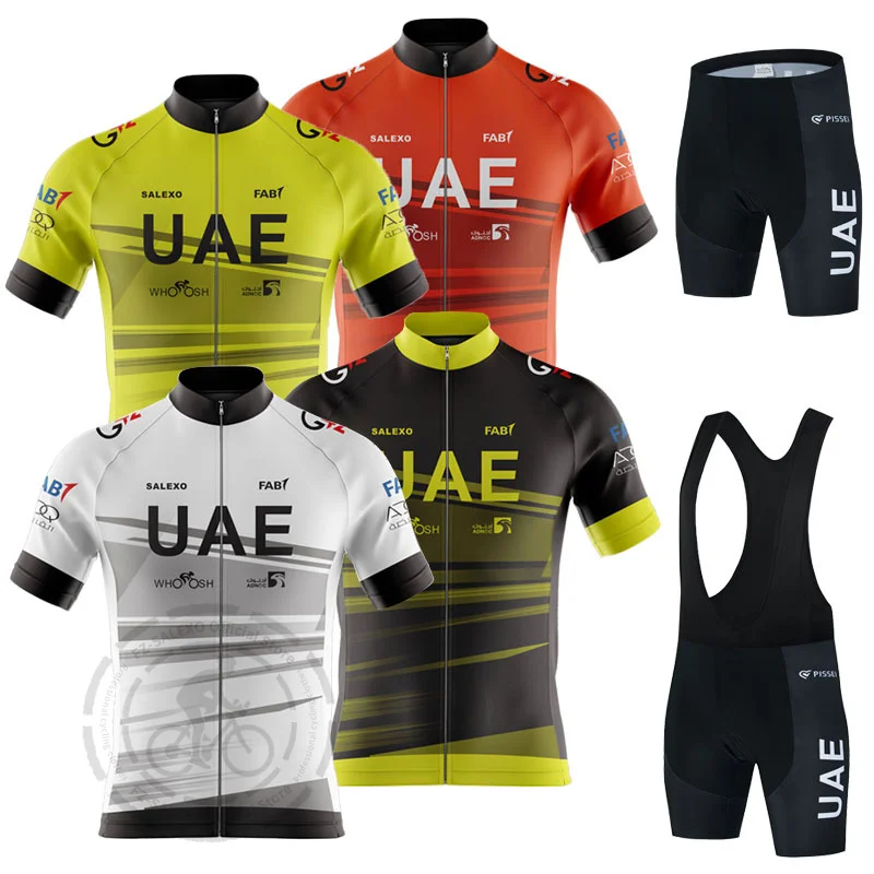 Men Summer Uae Cycling Clothing Short Sleeve Racing Cycling Jersey Sport Mtb Bicycle Jersey Breathable Bike Cycling Jersey Set