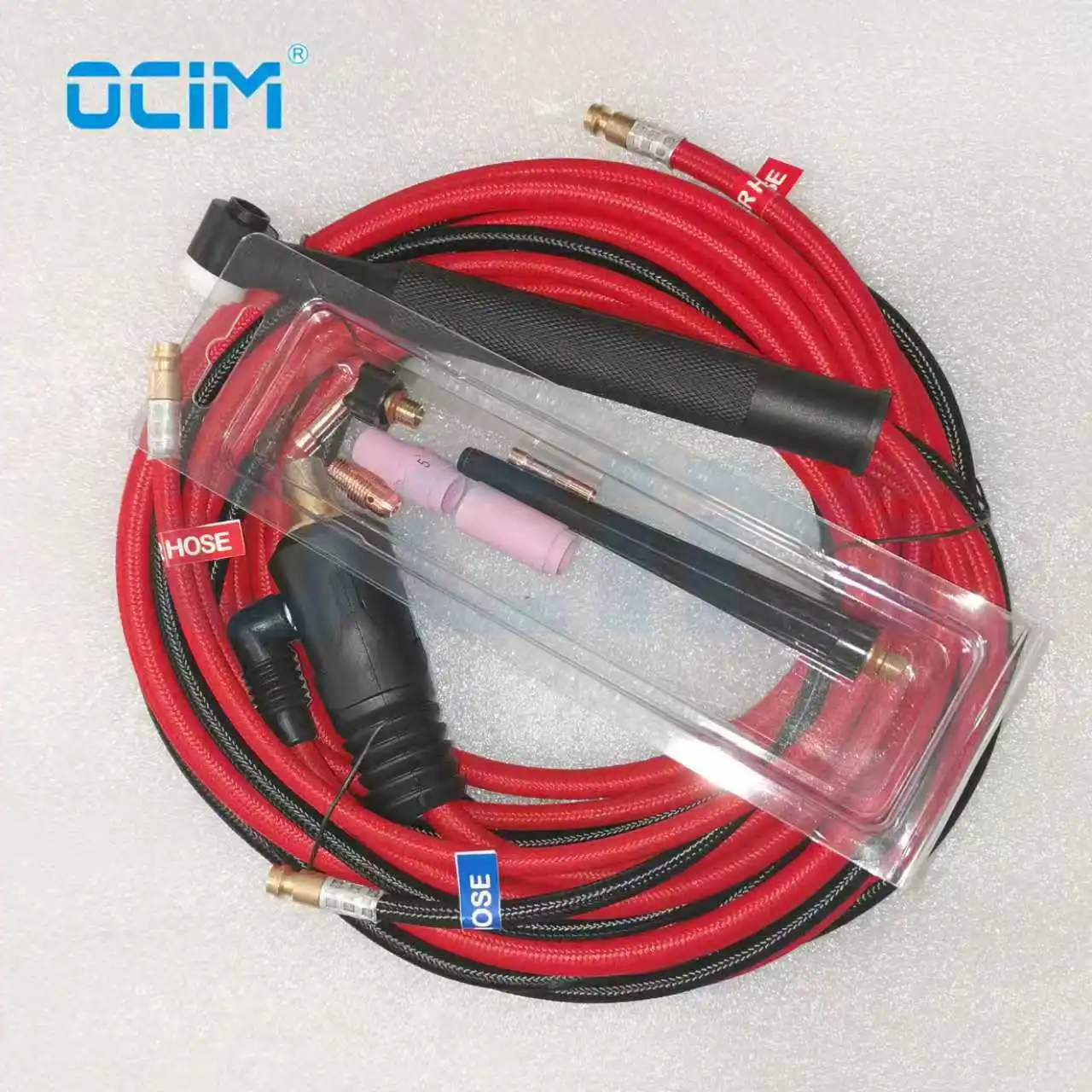 WP20F 8M Tig Torch With Swivel Head Soft Hose Water Cooled Gun 35-70 Euro Connector