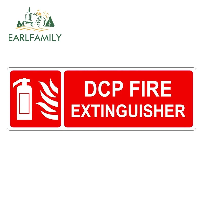 EARLFAMILY 13cm X 4.5cm for Fire Toolbox on Board Sunscreen Car Stickers Cartoon Decal Car Accessories Creative Decoration