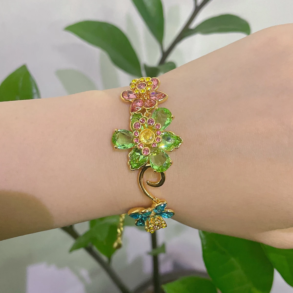 NONE Flower Butterfly Crystal Jewelry Set 10