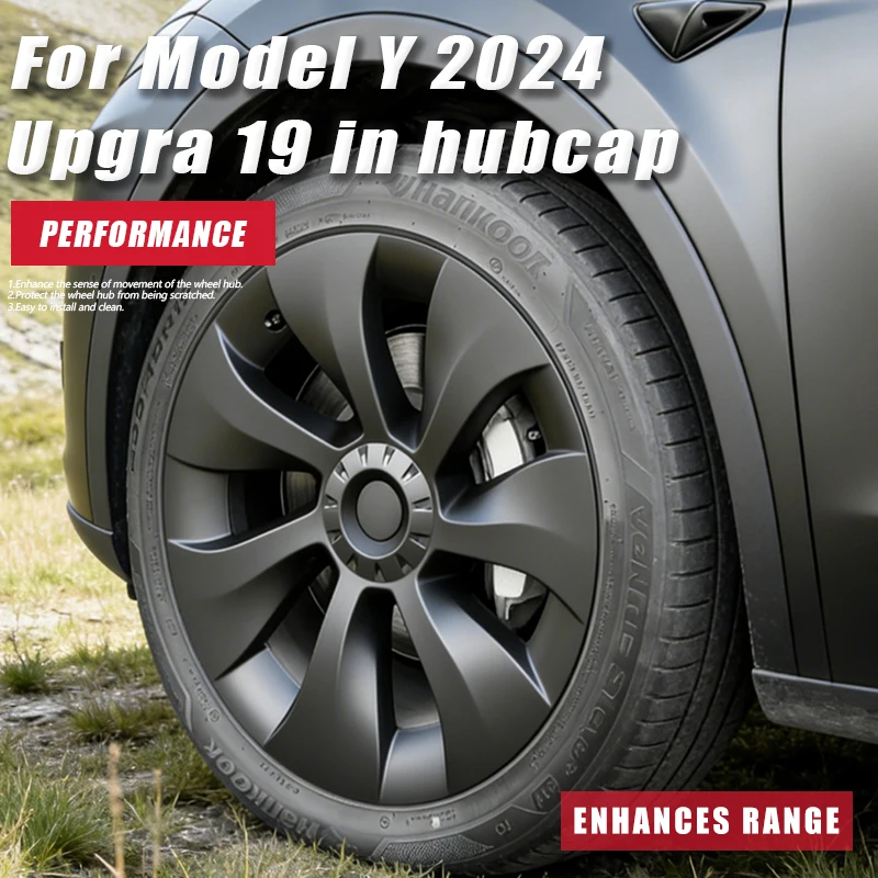 

4PCS HubCap Car Replacement Performance for Tesla Model Y 19 Inch Wheel Caps 2023 Automobile Hubcap Full Cover Accessories 2024