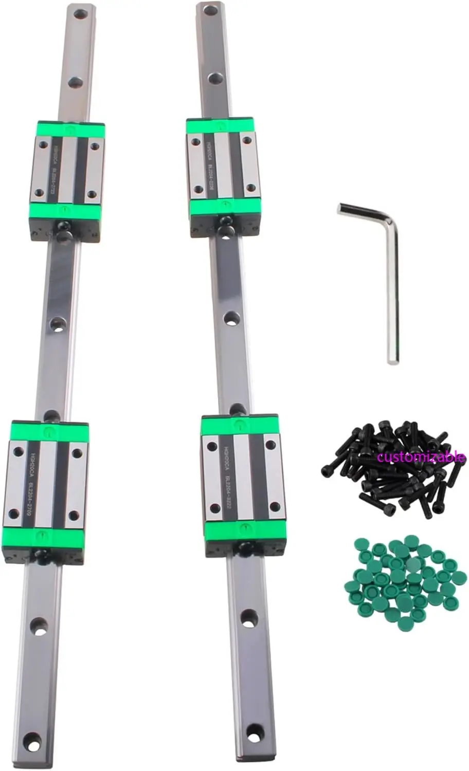 

Linear Guide Rail kit 2Pcs HGR20-2000mm Linear Slide Rails with HGH20CA Carriage Bearing Block Linear Guideway