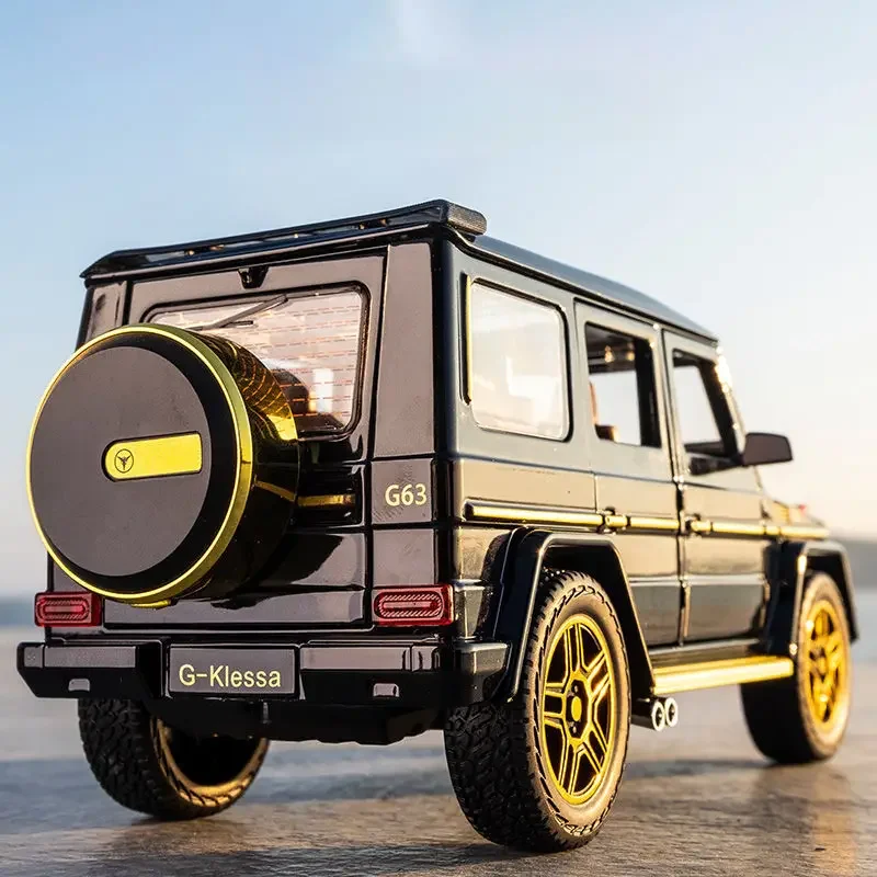 Модель Автомобиля AMG G63 1:24, игрушечный автомобиль из цинкового сплава со звуком и фотографией, подарок для мальчиков и девочек