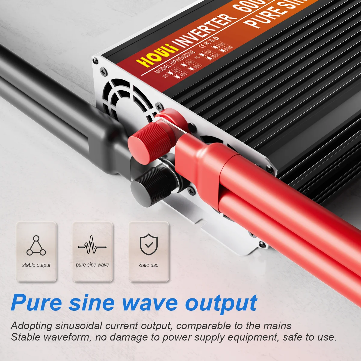 Pure Sine Wave Inverter 2000W 3000W 4000W 5000W 6000W DC 12V To AC 220V Power Supply Voltage Charger Converter Solar Inverter