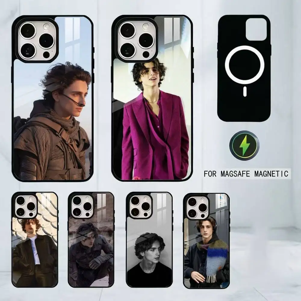 

T-Timothee Chalamet Phone Case For iPhone17,16,15,14,13,12,11 Plus,Pro Magnetic For Magsafe Wireless Charging