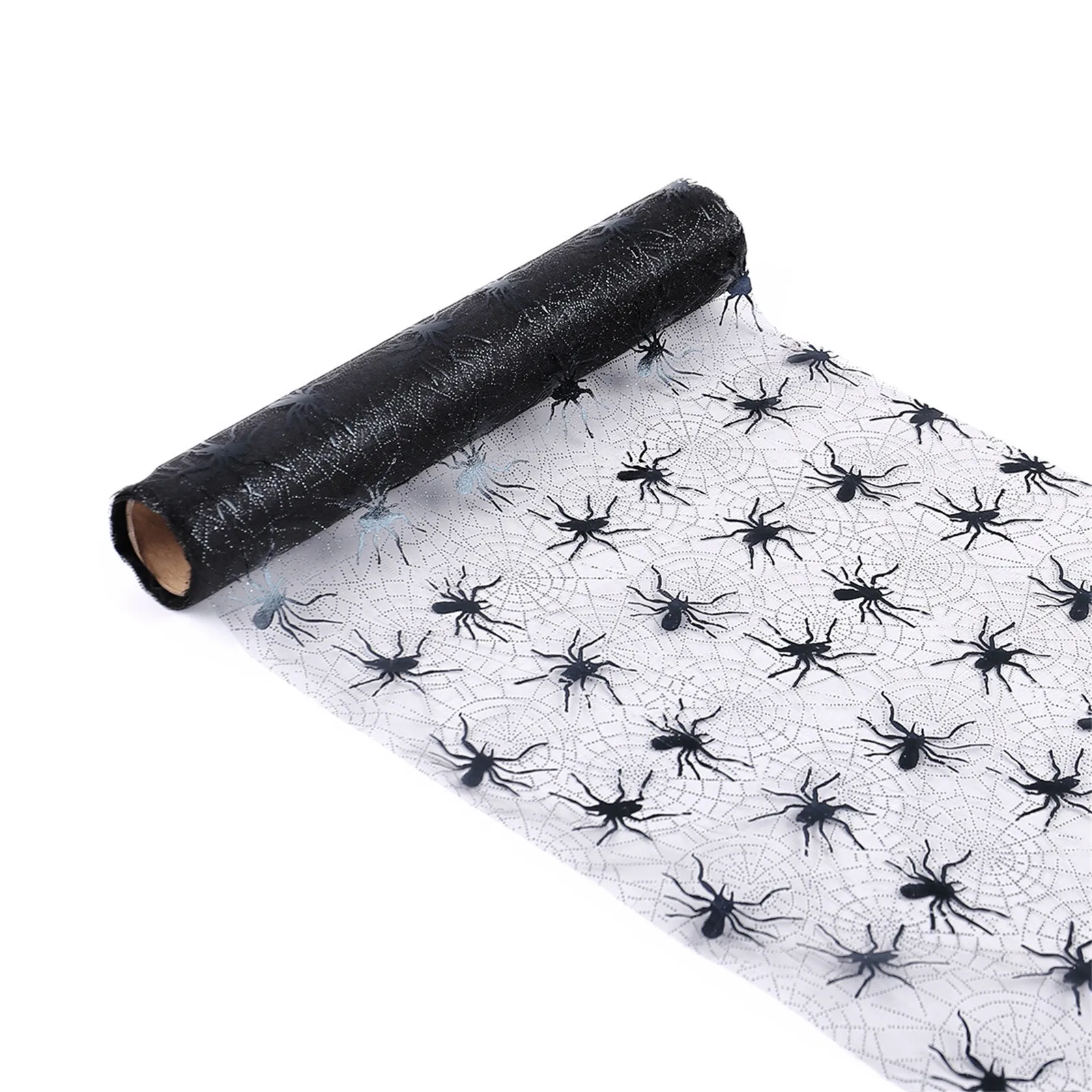 Halloween Tulle Roll Spider Web Tulle Ribbon Pumpkin Bat Print Tulle Roll For Wreath Making Halloween Decoration