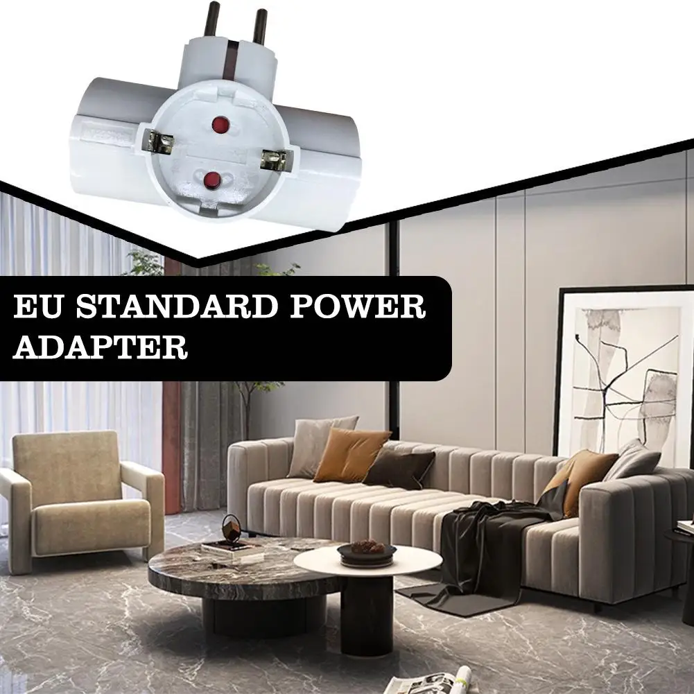 European Type Conversion Plug 1 TO 3 Way EU Standard Plugs AC Adapter Socket Power 250V 16A Travel M7G8
