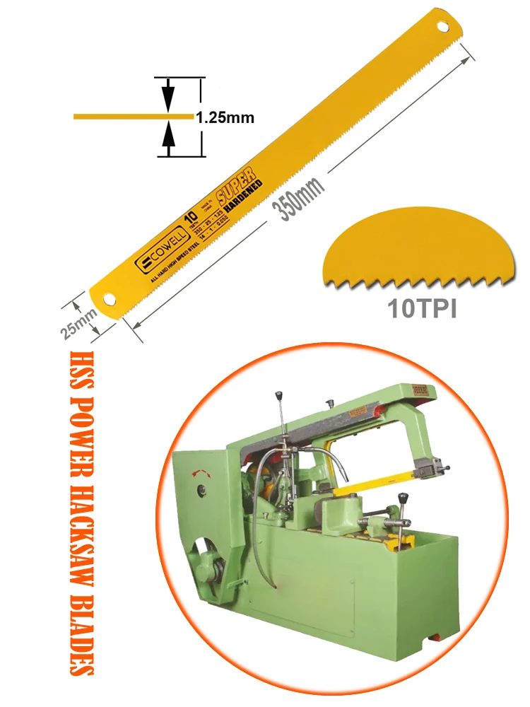 Imagem -06 - Lâminas de Serra de Fita de Aço de Alta Velocidade Serrote Elétrica tipo Material 10tpi 350x25x125 mm para Uso na Máquina