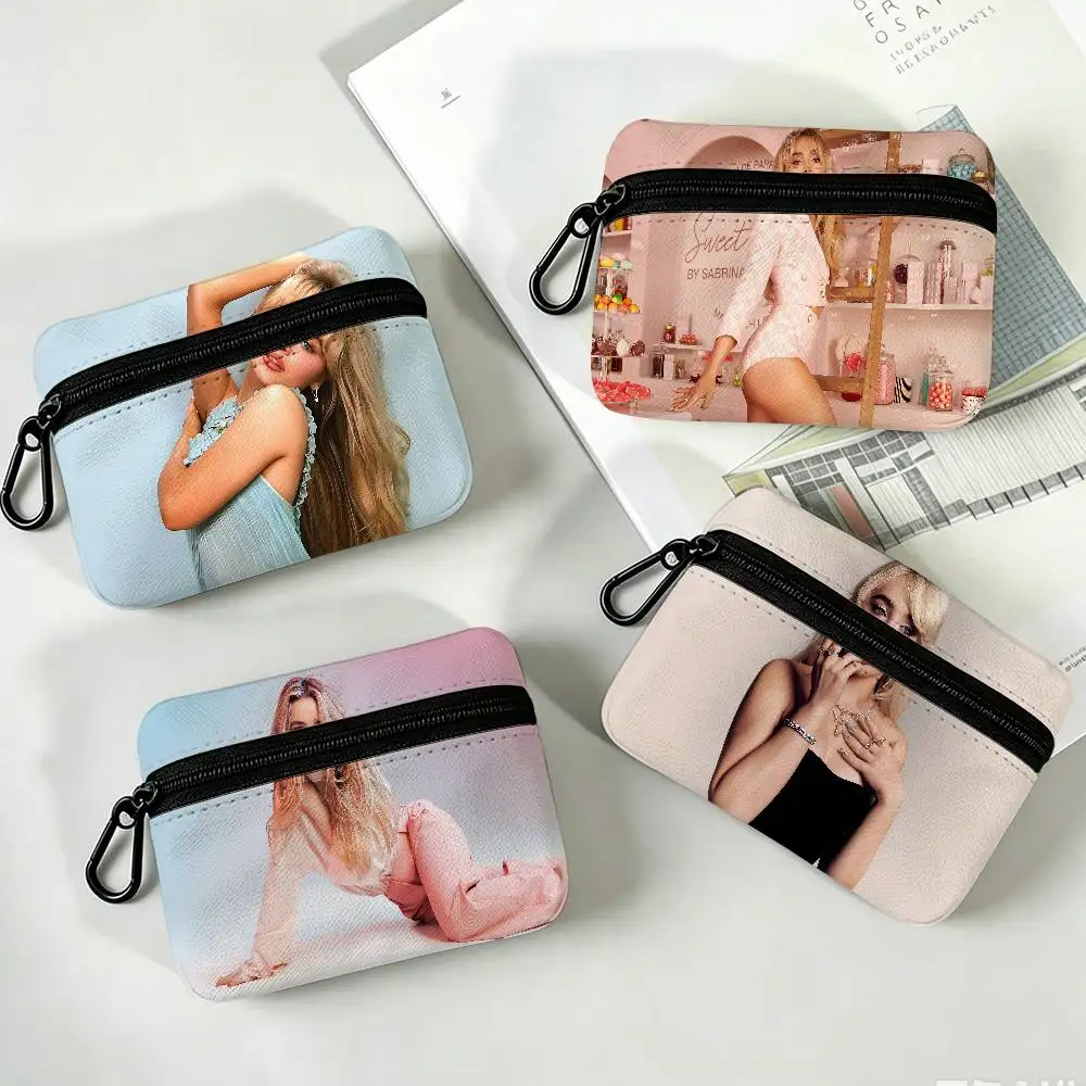 E-Espresso S-Sabrina Sweet Oxford Fabric Zipper Pouch Lightweight Hanging Coin Wallet For Coins ID Cards Keys Lipstick Earbuds